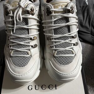 Gucci Cream and Gray Mesh Sneakers